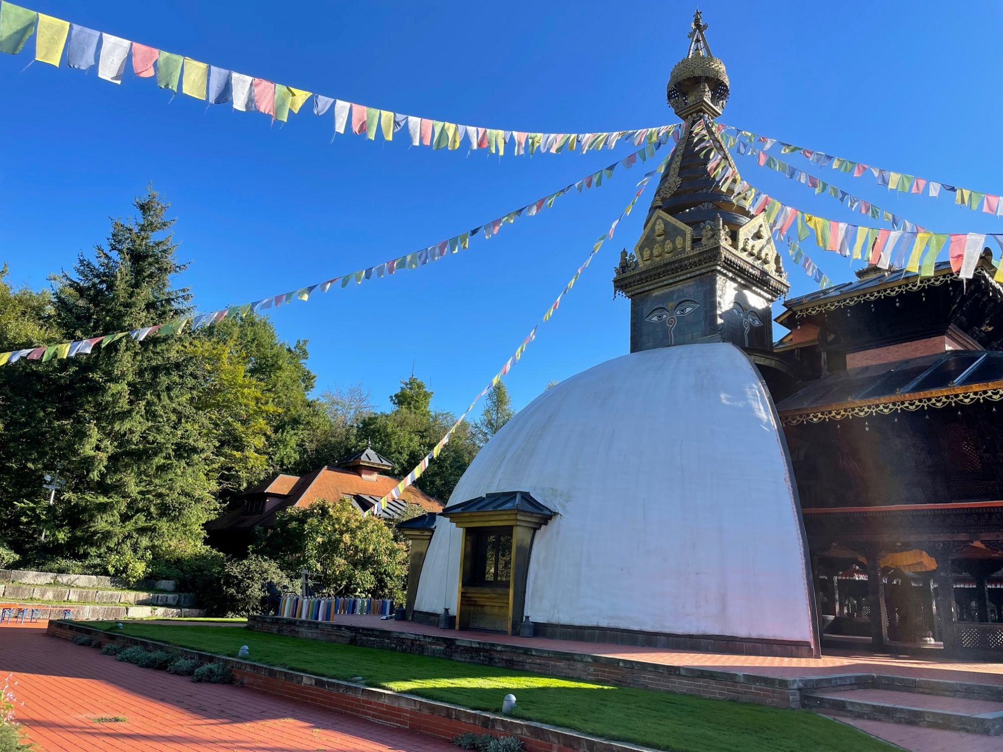Morgenstimmung im Nepal-Himalaya-Park in Wiesent. (SF)