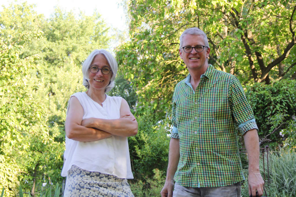 Stephanie Fleiner begrüßte Michael Mathis im Kreislehrgarten