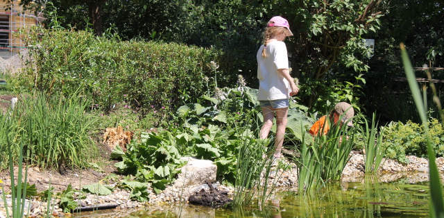 Kinder am Lebensraum Wasser